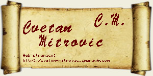 Cvetan Mitrović vizit kartica